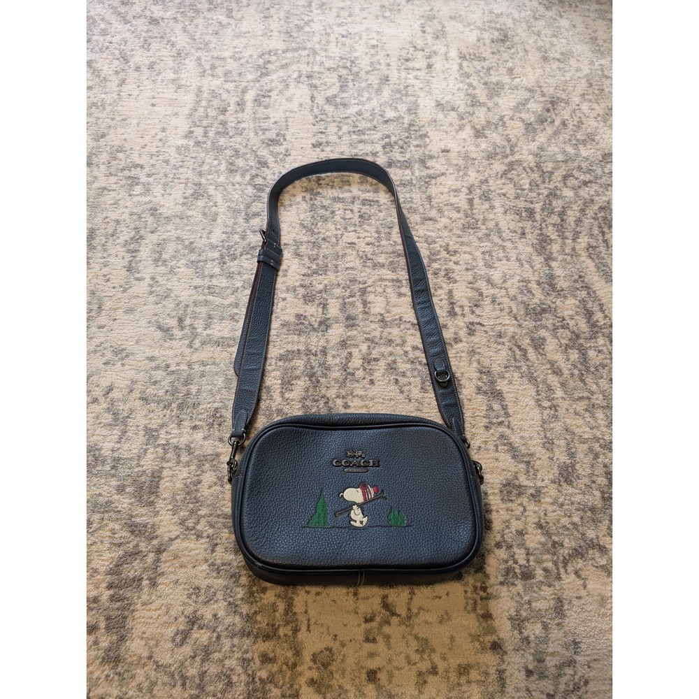Coach x Peanuts‎ Snoopy Pebbled Leather Camera Bag Blue Crossbody Designer Purse